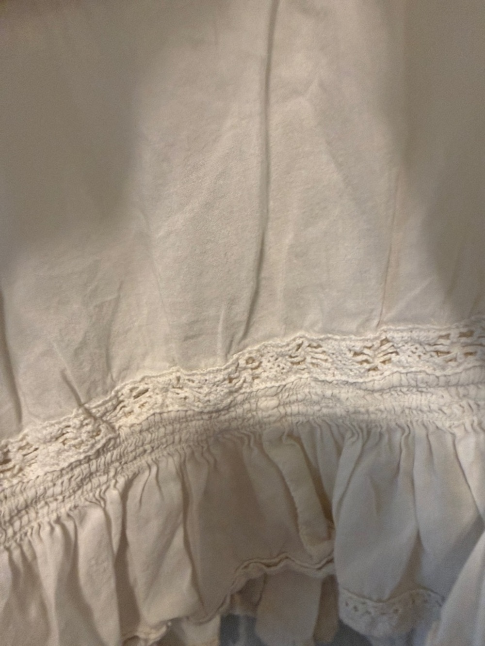 White Ruffle Button-Front Womens Top - Picture 5 of 5